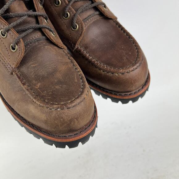 Chippewa LLBean logging mens 7.5 logger boots low brown leather waterproof - Picture 9 of 11